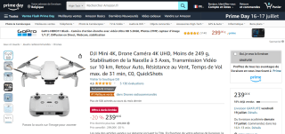 Drone Caméra DJI Mini 4K - 4K UH C0 avec télécommande à 239€