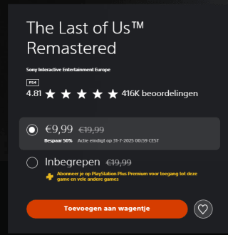 The Last of Us Remastered voor €9,99 in de Playstation Store