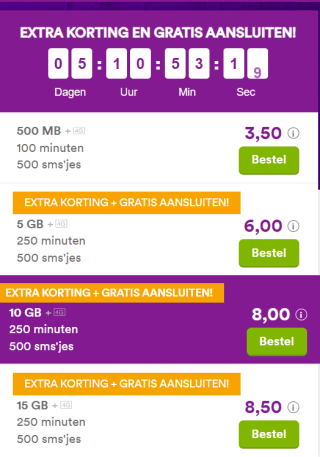 Simpel Sim Only met gratis aansluiting en 15GB Data voor €8,50 per maand