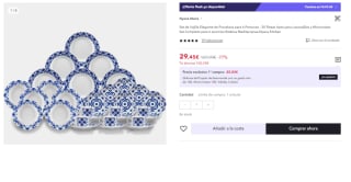 Tech Vajilla de porcelana de 6 servicios 30 piezas, con un diseño elegante para su mesa. Bengoa gourmet Tools por 20,61€