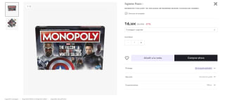 Monopoly Marvel halcín y soldado de invierno por sólo 12.38€