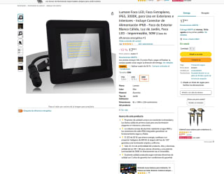 Foco LED 50W Extraplano IP65 3000K por solo 8,99€