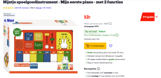 Nijntje mijn eerste piano voor €12 bij Bol