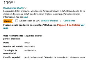 ICODI Mirilla Digital Puerta WiFi Grabadora Pack Premium 3MP Super-HD Pantalla 4.3" 5200 mAh por solo 99,99€