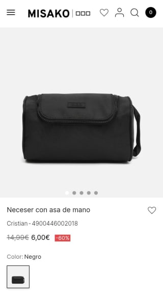 Neceser con asa de mano por 6€.