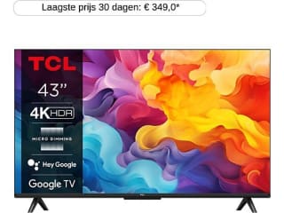 TCL 43P655 led-tv van 43 inch voor €288 bij de Mediamarkt
