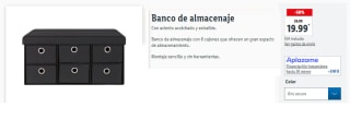 Banco de almacenaje con 6 cajones que ofrecen un gran espacio de almacenamiento. por 19.99€