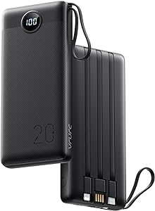 Power Bank 20000mAh con Cable de Carga Integrado USB C 22.5W PD3.0 QC4.0 Bateria Externa Carga Rápida ( usar cupón 40%)