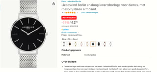 Liebeskind dameshorloge Edelstaal voor €42,70 bij Amazon