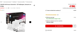Philips Hue Secure starterkit - wit en gekleurd licht - E27 voor €150 bij de Mediamarkt