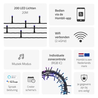 Hombli Smart Christmas Lights RGB voor 59,95 euro dmv Tink Plus