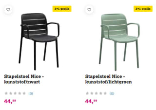 3+1 gratis op diverse tuinstoelen bij Leen Bakker