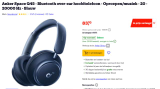 Anker SoundCore Q45 Draadloze Noise Cancelling Koptelefoon voor €89 bij Bol