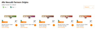 Alle Nescafé Farmers Origins 1+1 gratis bij de AH