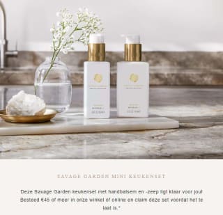 Gratis Savage Garden keukenset bij besteding vanaf €45 bij Rituals