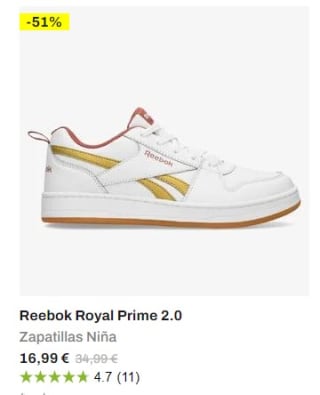 Recopilación marca reebok desde 5€ en Sprinter