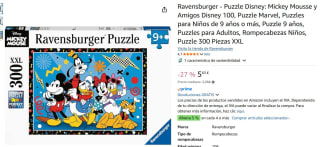Ravensburger - Puzzle Disney: Mickey Mousse y Amigos Disney 100, 300 piezas XXL por 5,63€