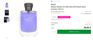 Rasasi Hawas For Men Eau de Parfum hombre 100 ml por 39,05€