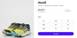 Zapatillas de Senderismo para Mujer Merrell Antora 3 por 62€