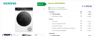 Siemens WQ45B2B0NL iQ700 warmtepompdroger voor €1.099 bij Beterwitgoed