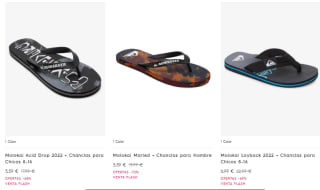 Chanclas Quiksilver y Roxy desde solo 4,19€ preciazos