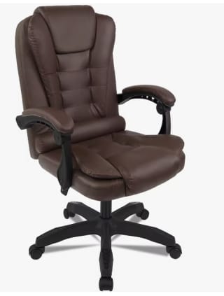 Sillón de Oficina Altura Ajustable Cuero Sintético por 39,99€