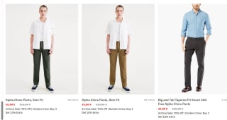 Dockers sale tot 70% korting + 10% extra korting