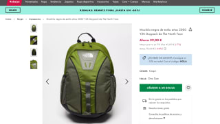 Mochila negra estilo años 2000 Y2K Daypack The North Face por 39€