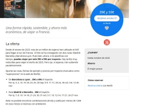 Tren de alta velocidad a Francia 39€/59€