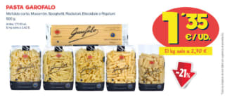 Pasta italiana original a 1,35 €/500 gramos