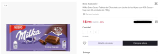 Caja de 23 tabletas Milka de cacao por 11,19€