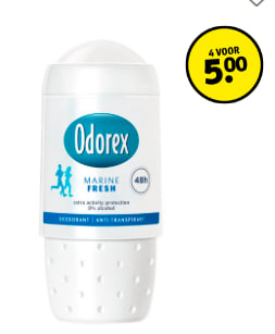 Alle Odorex deodorant, 4 voor €5 bij Kruidvat