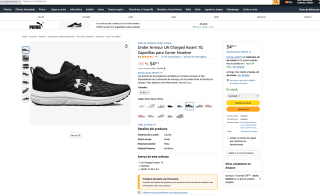 Zapatillas Under Armour UA Charged Assert 10 para Correr Hombre por solo 34,05€