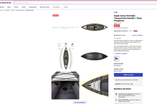 Kayak Canoa Hinchable Travesia Itiwit Amarillo 1 Plaza Piragüismo por solo 99,99€