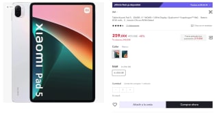 Tablet Xiaomi Pad 5 de 6GB/256GB por 219€