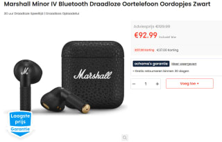 Marshall Minor IV draadloze oordopjes voor €92,99 bij Ochama
