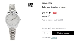Reloj Luxenter Verni acabado plata por 21.9€