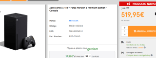 Consola Xbox Series X 1TB + Forza Horizon 5 Premium Edition por 519.95€
