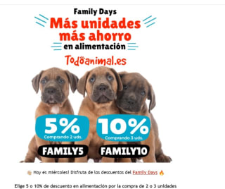 Hoy Family Days descuento de 10% o 5% según importe de compra