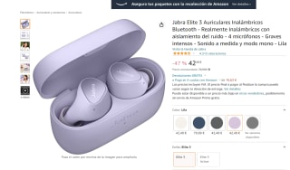 Jabra Elite 3 Auriculares Inalámbricos Bluetooth en color lila, gris oscuro y beige por 42,49€