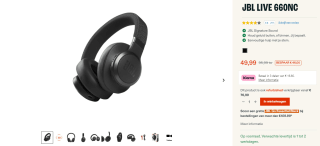 JBL LIVE 660NC koptelefoon voor €49,99 bij JBL