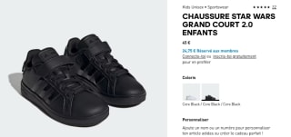 Chaussure Adidas Stars wars Grand Court 2.0 enfants à 45€