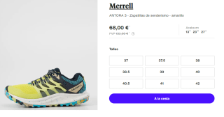 Zapatillas de Senderismo para Mujer Merrell Antora 3 por 68€