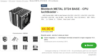 Montech Metal DT24 Base cpu-koeler voor €44,90 bij Proshop