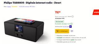 Philips TAR8805 - Digitale internet radio - Zwart voor €71,69 bij Bol.com
