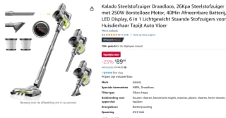 Kalado Steelstofzuiger Draadloos