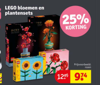 Diverse Lego bloemen en plantensets 25% korting bij Kruidvat