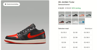 Jordan Brand Air Jordan 1 Low 'Bred Sail' voor €64,99 in de Nike Store