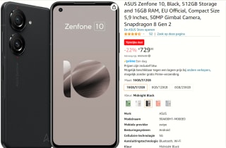 ASUS Zenfone 10, 16GB ram, 512GB opslag Zwart voor €729 bij Amazon