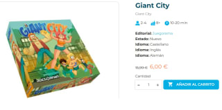 Juego de mesa Giant City por 6€